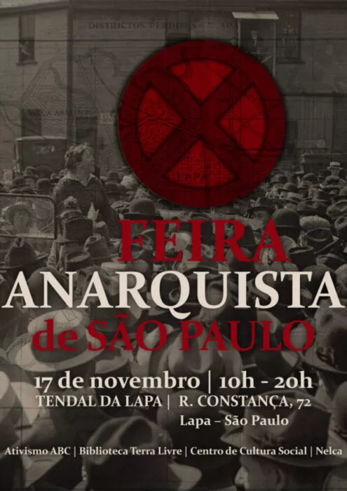 A Editora Monstro dos Mares estará na X Feira Anarquista de SP (17 de Novembro)