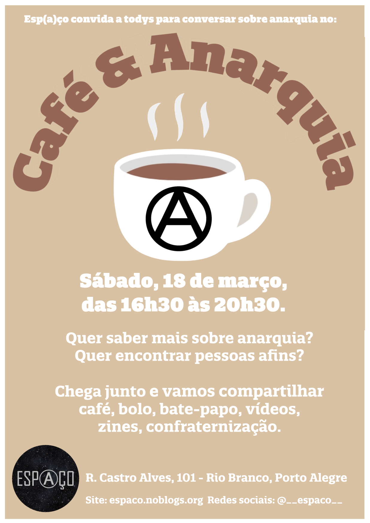 [Porto Alegre] Espaço: Café e Anarquia (18/03)